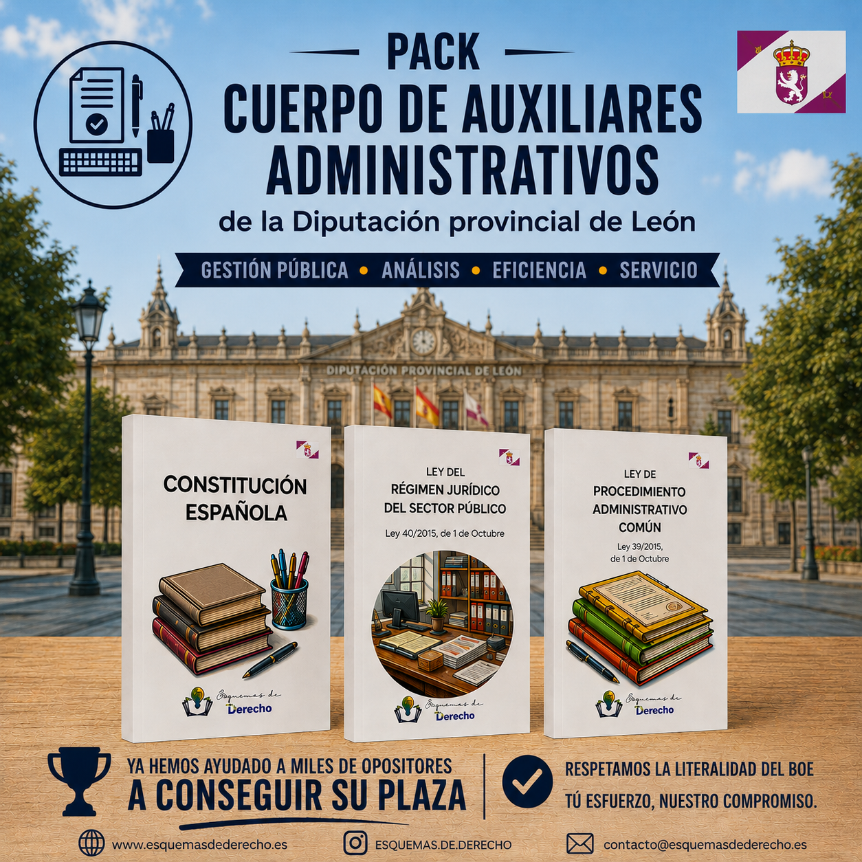 Pack Oposición - Cuerpo de Auxiliares. Diputación Provincial de León
